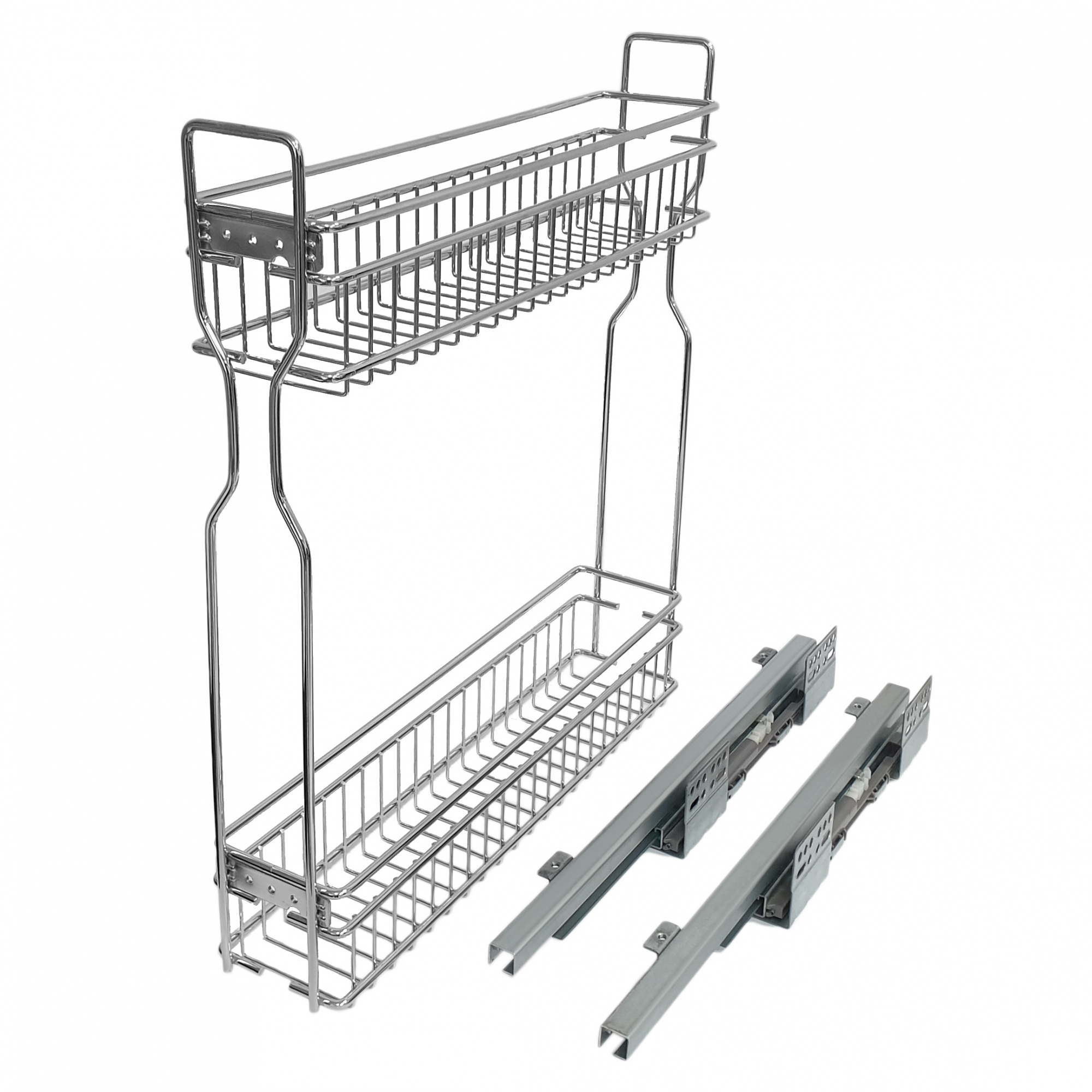 Бутылочница 2-х уровневая левая SOLLER ЛВ-150 мм 450*95*500 мм направляющие скрытого типа с доводчиком