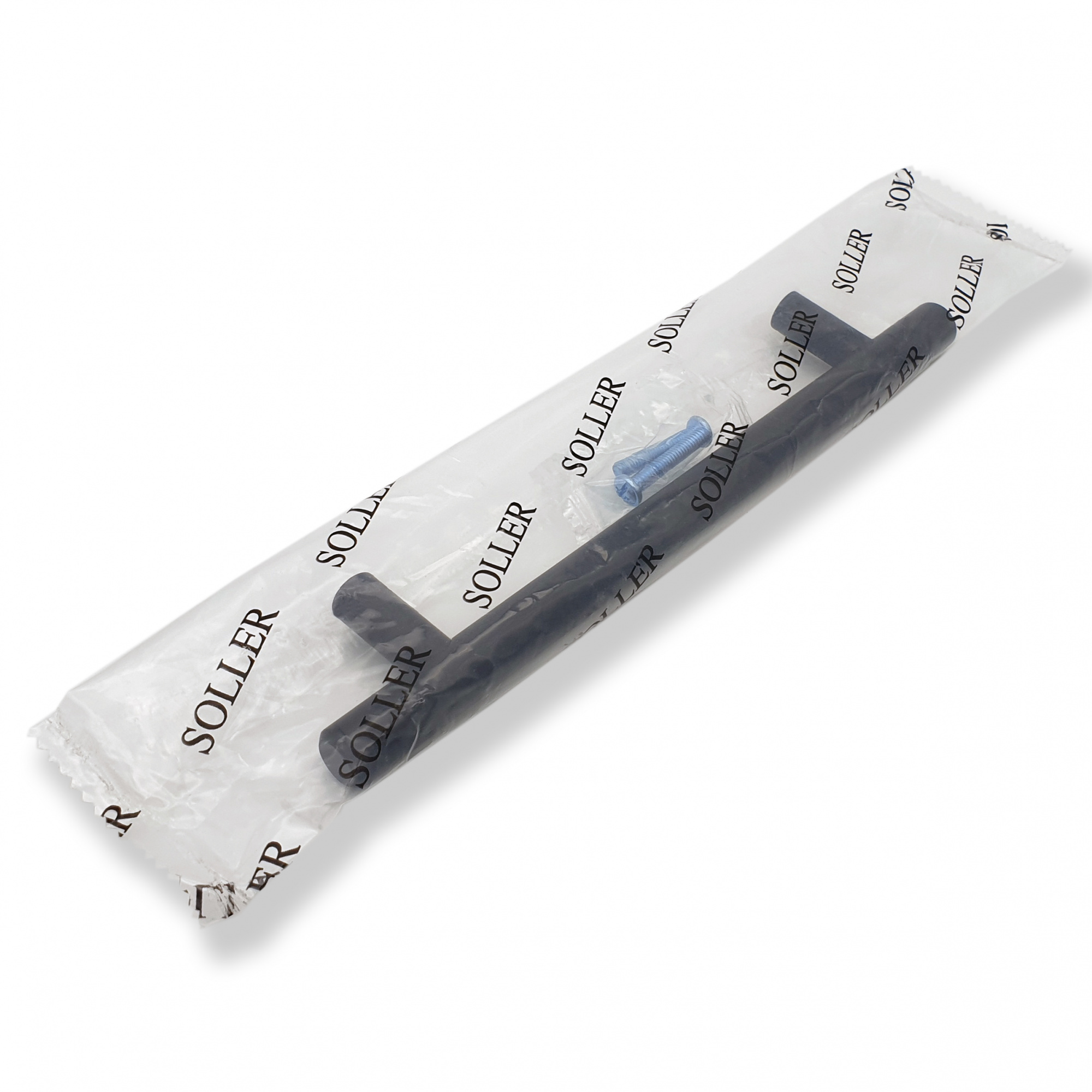 Ручка мебельная рейлинг SOLLER 8925-128 черная d-12 мм