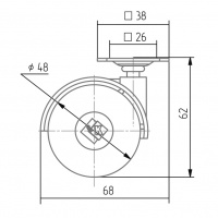 Опора колесная резиновый ход 50К мм