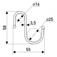 Крючок S-образный шарик (55*4*58)  АЕ-512-1