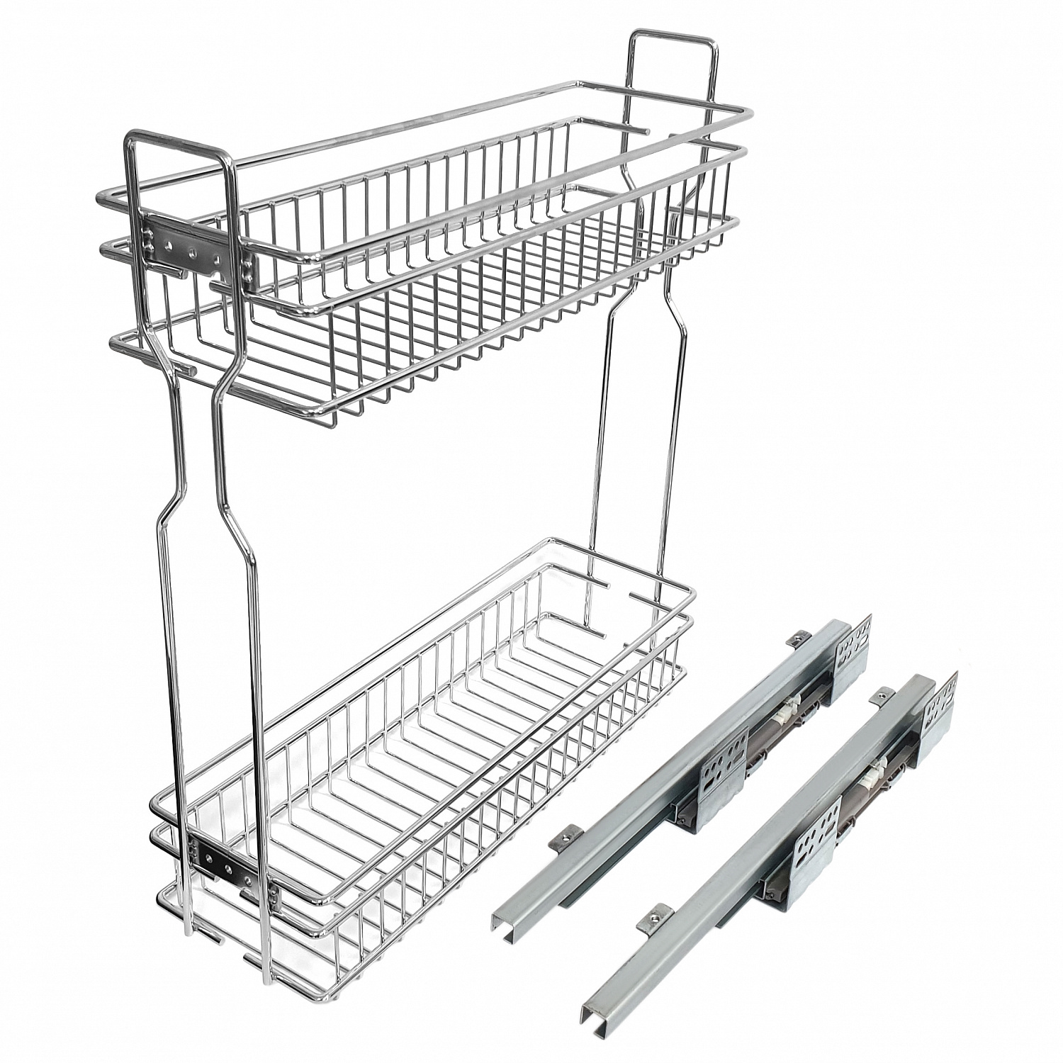 Бутылочница 2-х уровневая левая SOLLER ЛВ-200 мм 450*145*500 мм направляющие скрытого типа с доводчиком
