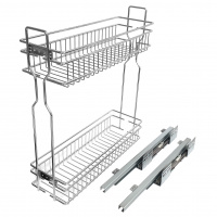 Бутылочница 2-х уровневая левая SOLLER ЛВ-200 мм 450*145*500 мм направляющие скрытого типа с доводчиком