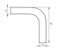 Уголок седининительный 90° к рейлингу 16 мм SOLLER АЕ-1017 хром