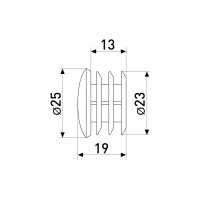 Заглушка для трубы SOLLER d-25 мм хром