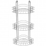 Полка для ванной угловая 3-х ярусная радиальная глубокая хром зеркальный