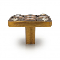 Ручка-кнопка мебельная SOLLER 873-К антик/латунь RB со стразами