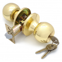 Ручка-защелка /кноб/ межкомнатная SOLLER ЗШ-01 ETPB золото с ключом и фиксатором