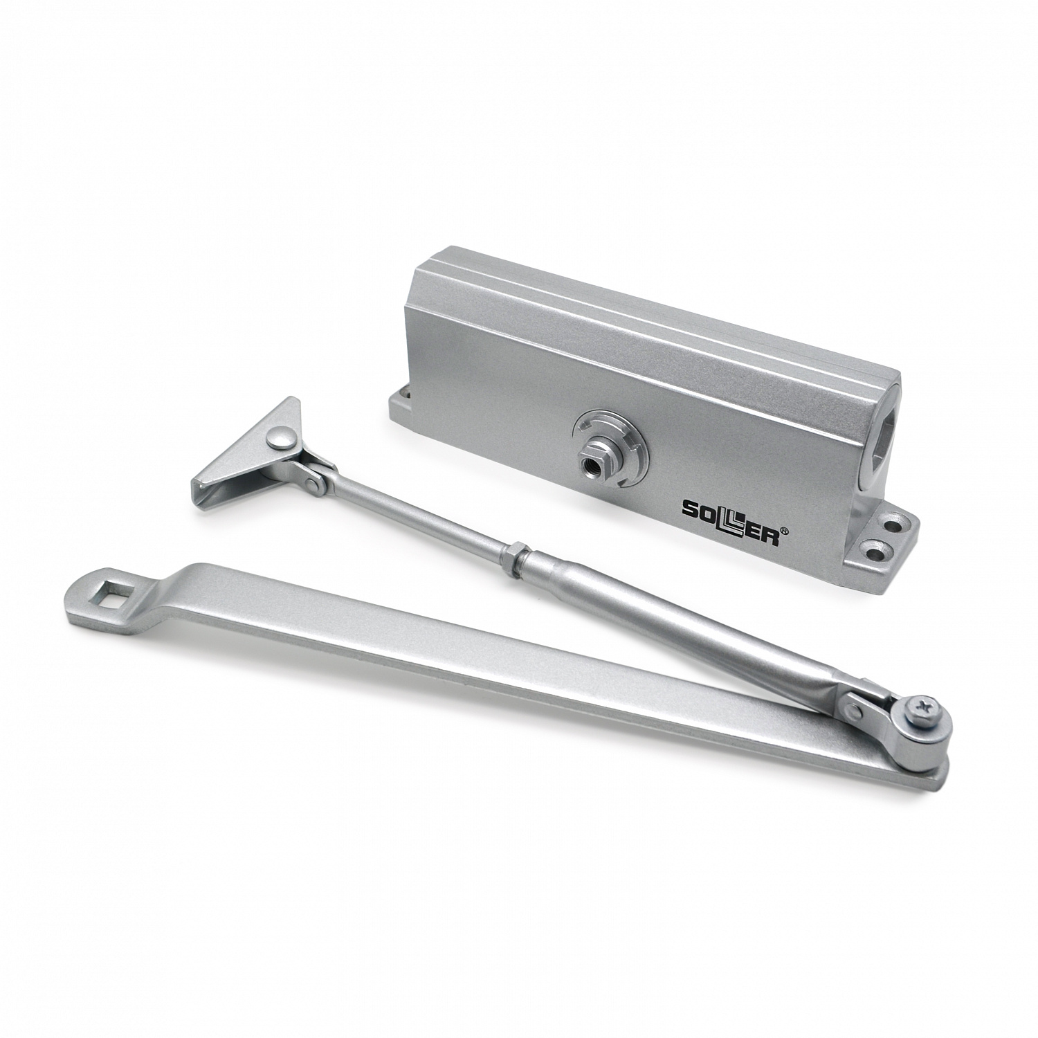 Доводчик дверной SOLLER №501-1 серый для дверей весом 80-100 кг