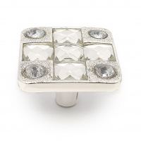 Ручка-кнопка мебельная SOLLER 873-К серебро СS со стразами