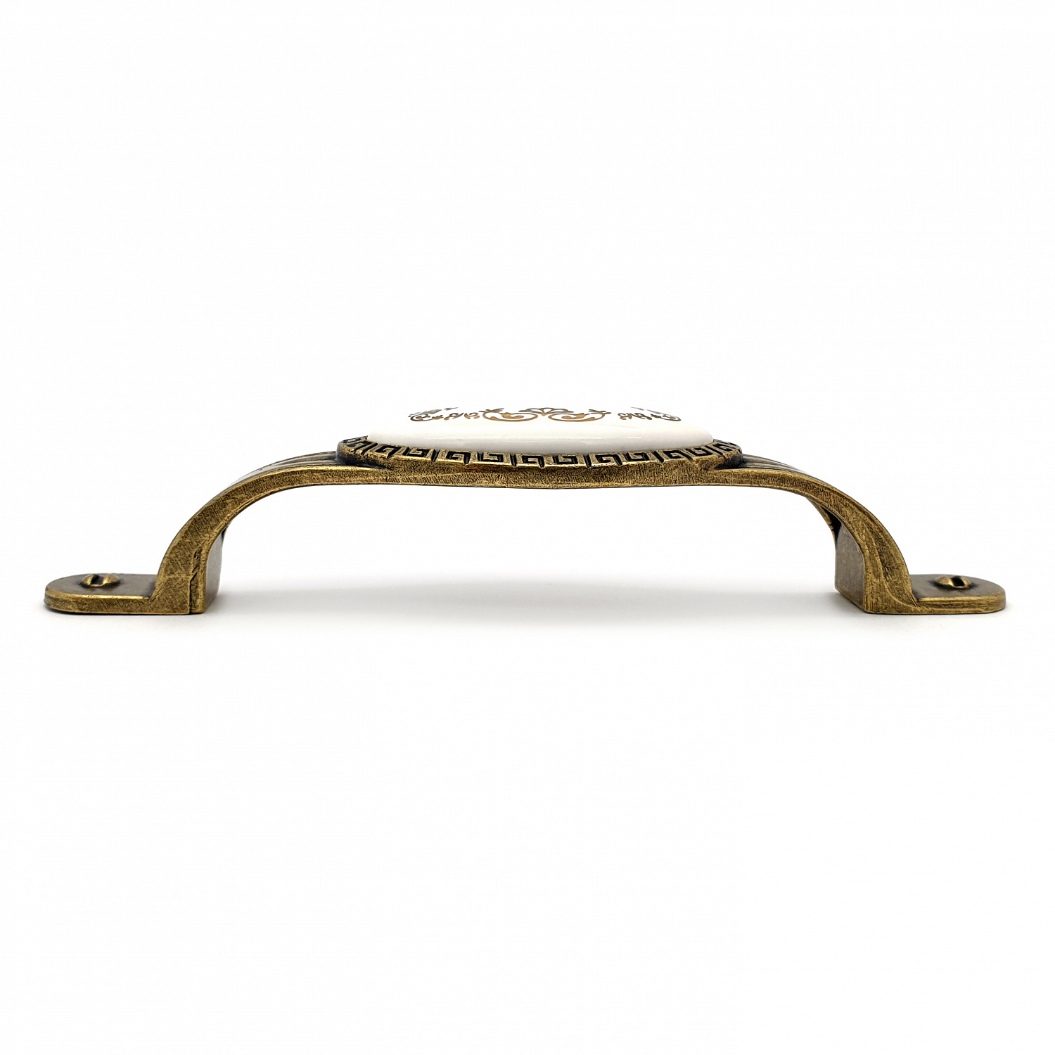 Ручка мебельная с керамической вставкой SOLLER ZY-10483-96 античная бронза