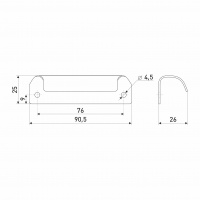 Ручка-ракушка балконная (внешняя) металл