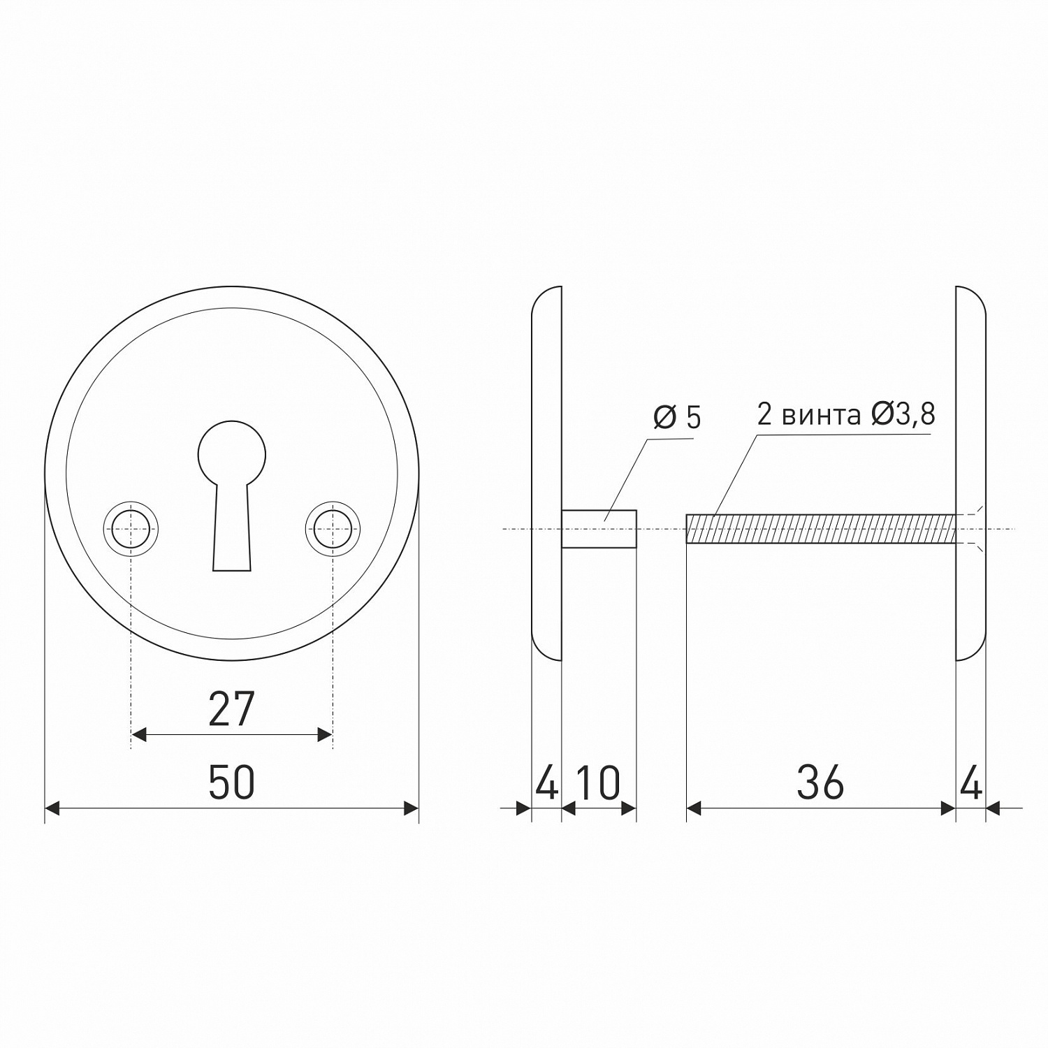 Накладка под флажковый ключ SOLLER 001А хром