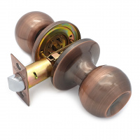 Ручка-защелка /кноб/ межкомнатная SOLLER ЗШ-05 BKPS АC медь без ключа и фиксатора