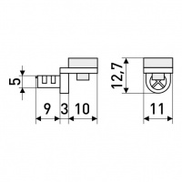 Полкодержатель для стекла с присоской шток 5*10 мм с фиксирующим шурупом