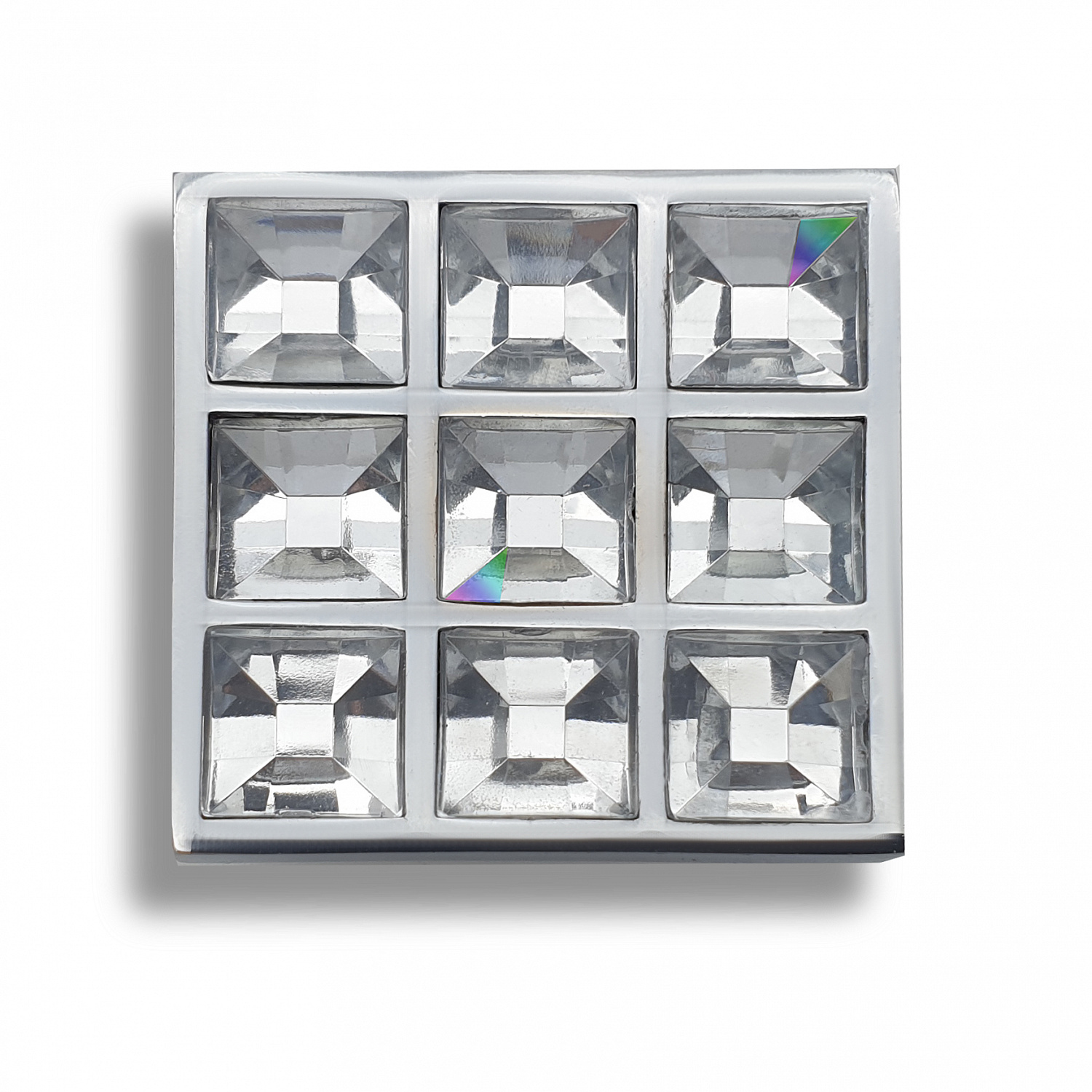 Ручка-кнопка мебельная SOLLER 605В-16 хром со стразами