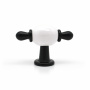 Ручка-кнопка мебельная с белой керамической вставкой SOLLER 1262 черная