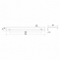 Торцевая ручка 128мм, черная