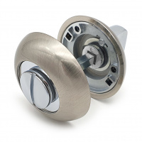 Завертка дверная для ванных комнат SOLLER BK-02 CP/SS хром/сатин для ванных комнат