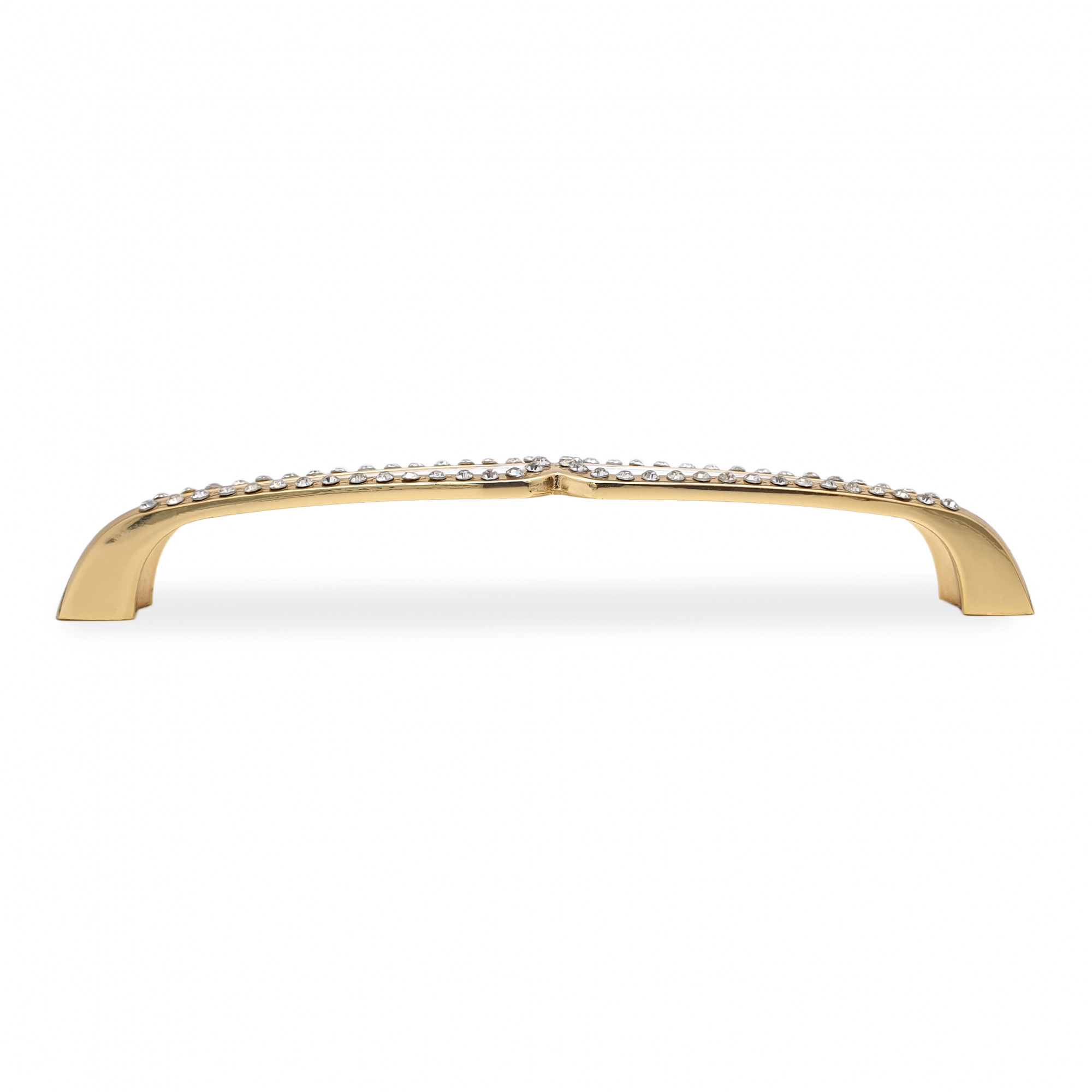 Ручка мебельная SOLLER 690-128 белая/золото со стразами