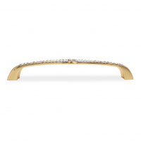 Ручка мебельная SOLLER 690-128 белая/золото со стразами