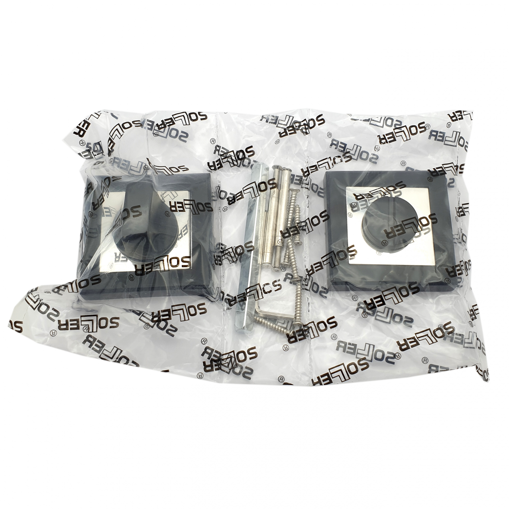 Завертка дверная для ванных комнат SOLLER ZDK-8ESS черный/хром