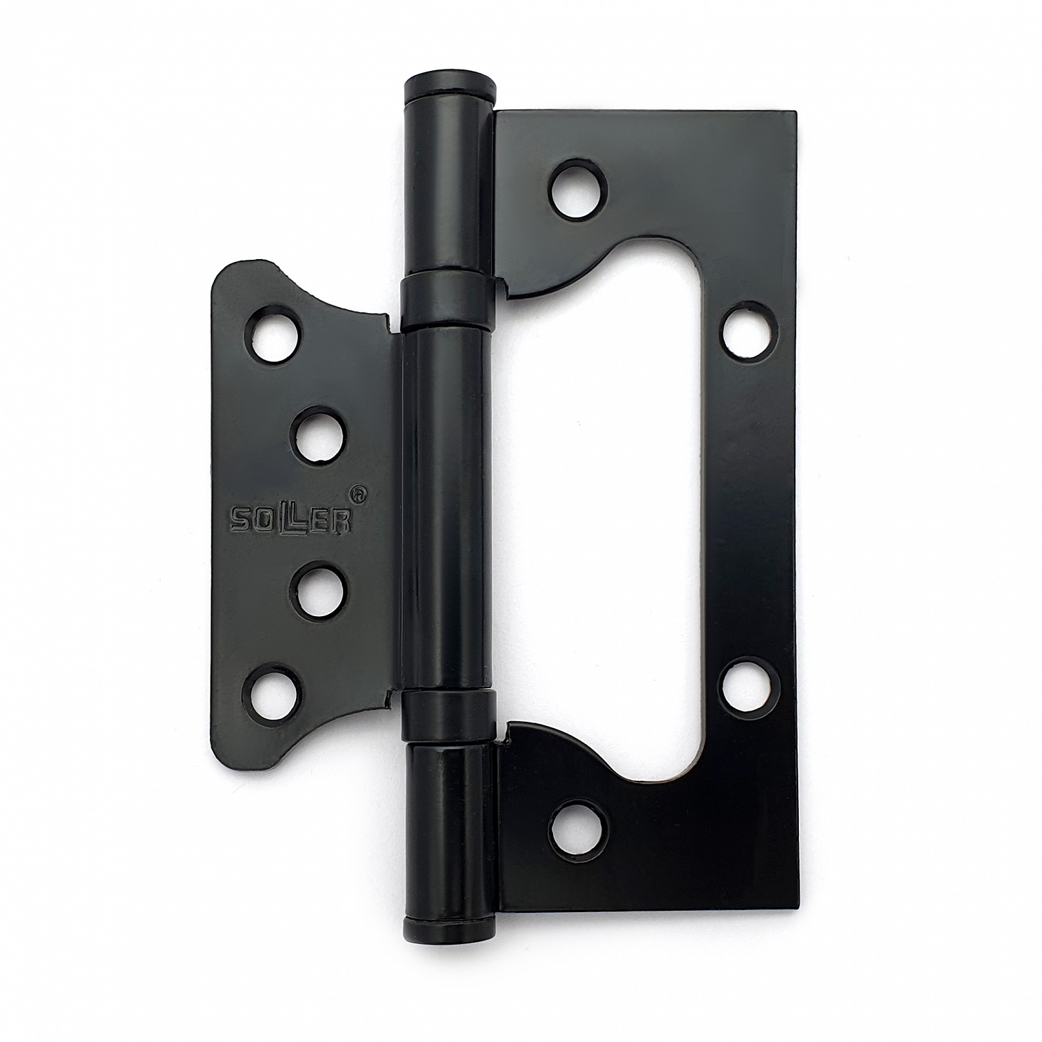 Петля дверная накладная 4" SOLLER черная (сталь 100*75*2) бабочка без врезки