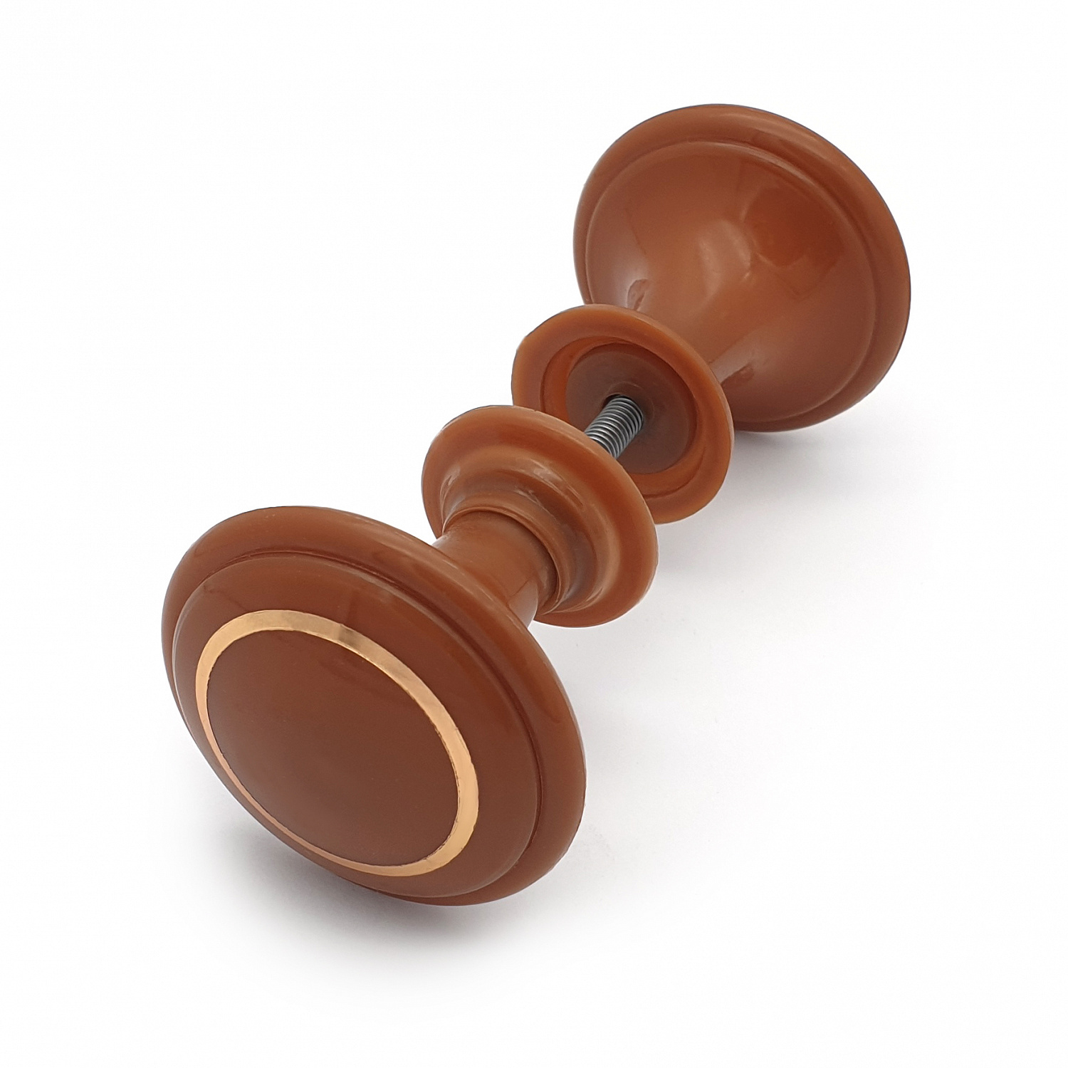 Ручка-стяжка дверная РДП-02-3 темное дерево малая с кольцом