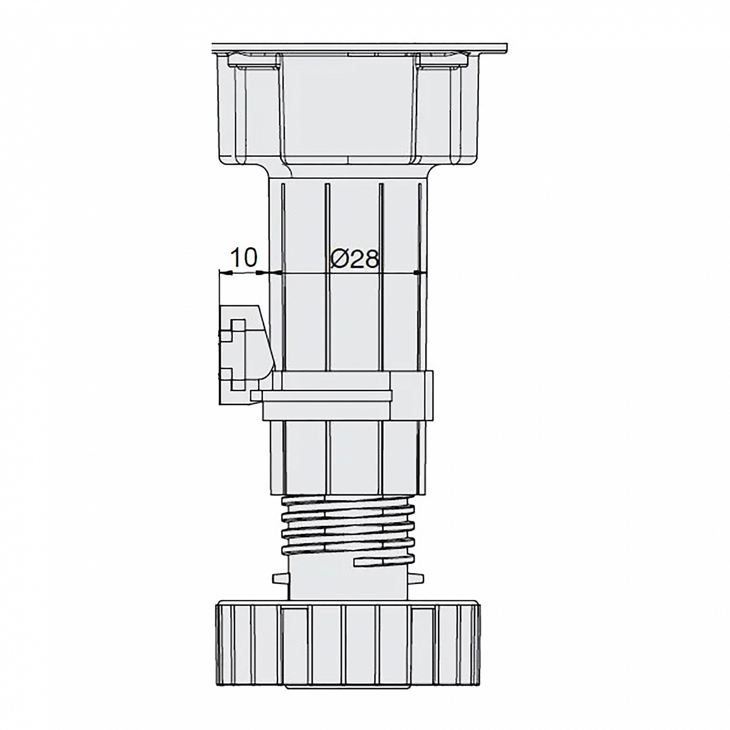 Клипса + подклипсник для опоры 90-120 мм белая для крепления цоколя