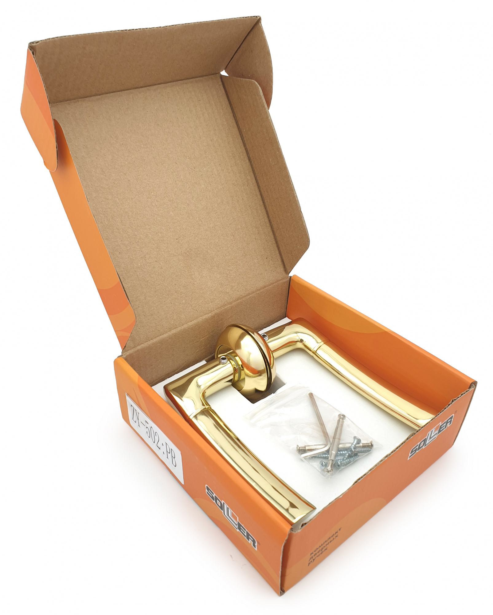 Комплект дверных ручек SOLLER ZY-502 PB золото