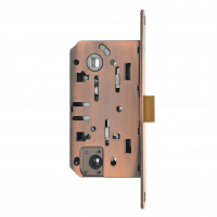 Замок врезной бесшумный для межкомнатных дверей SOLLER 600WC-АС медь без ключа под фиксатор или завертку