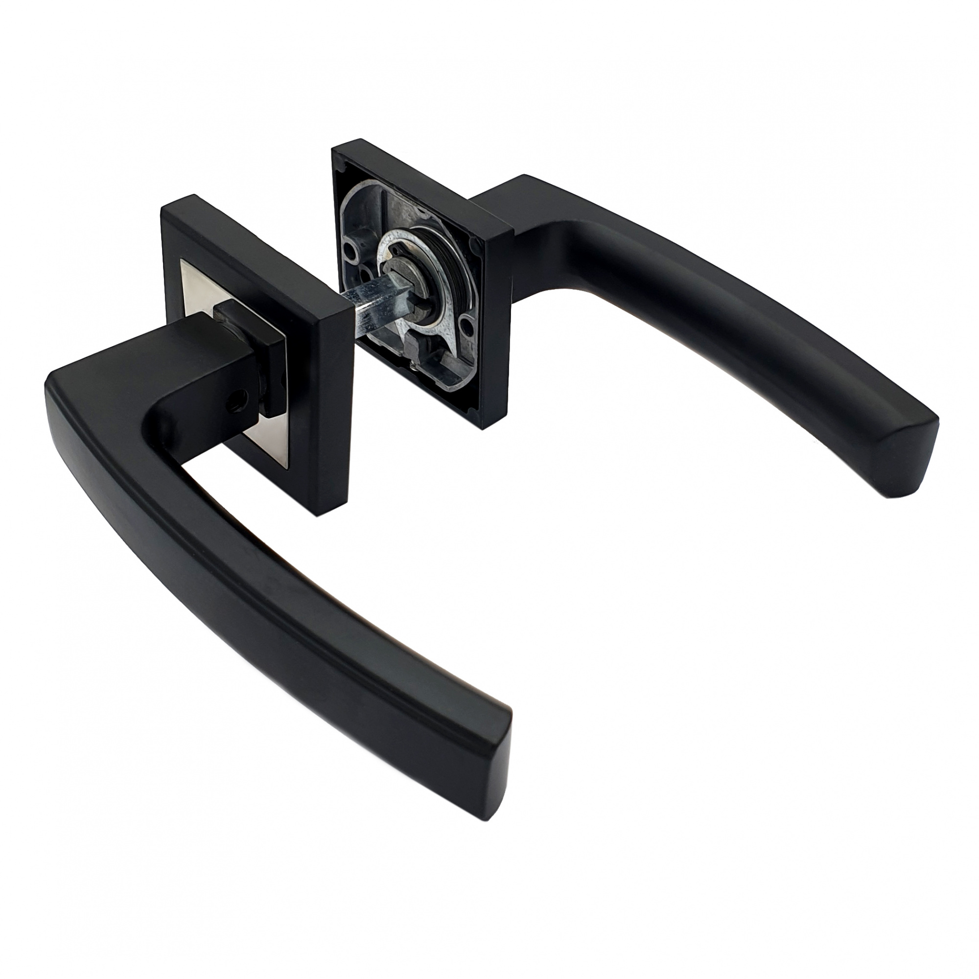 Комплект дверных ручек SOLLER KR-81AE8S  черный/хром 