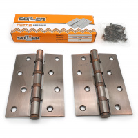 Петля дверная прямая 4" SOLLER медь (сталь 100*70*2,5)