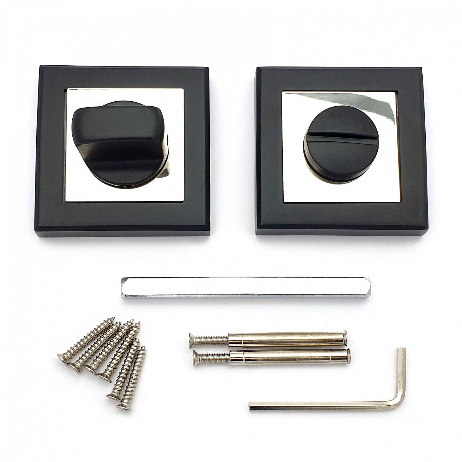 Завертка дверная для ванных комнат SOLLER ZDK-8ESS черный/хром