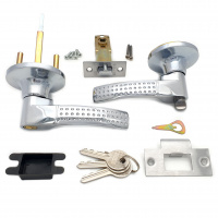 Ручка-защелка нажимная межкомнатная SOLLER R 3903 ETCP хром с ключом и фиксатором