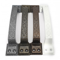 Ручка-скоба дверная РС-100-3 антик/белое золото (литьё, ЦАМ)