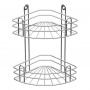 Полка для ванной угловая 2-х ярусная радиальная глубокая хром зеркальный