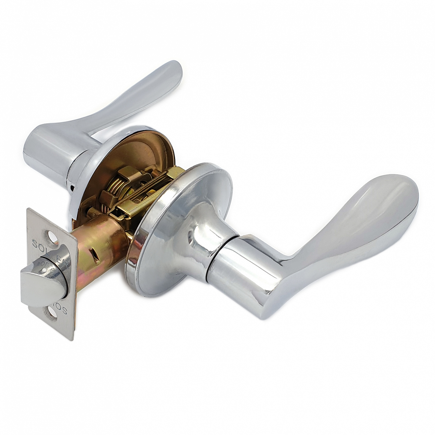 Ручка-защелка нажимная межкомнатная SOLLER R 891 ВКPS СР хром без ключа и фиксатора