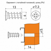 Евровинт 6,3*13 мм