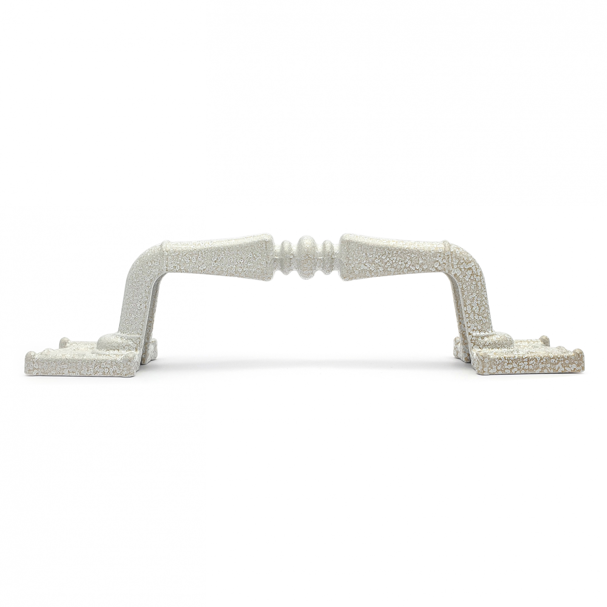 Ручка-скоба дверная РС-100-2 антик/белое золото (литьё, ЦАМ)