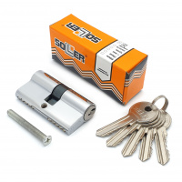 Механизм цилиндровый SOLLER F5 хром 60мм, 5 ключей латунь/металл (25+10+25) Cu.S