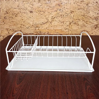 Тарелосушка настольная одноярусная с карманом Мини белая без поддона 350*210 мм