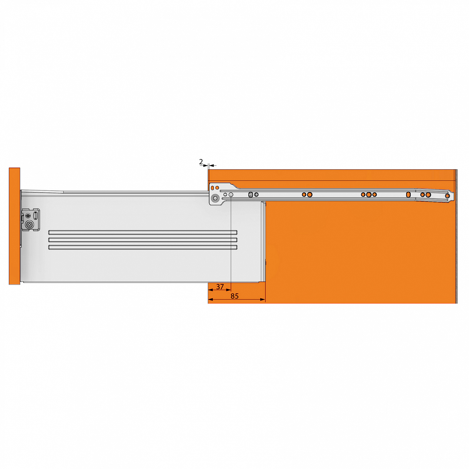 Металлобокс 500мм Н-150мм (белый)