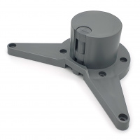 Верхнее распорное крепление "усы" для опоры мебельной d-60 мм серебро пластик  