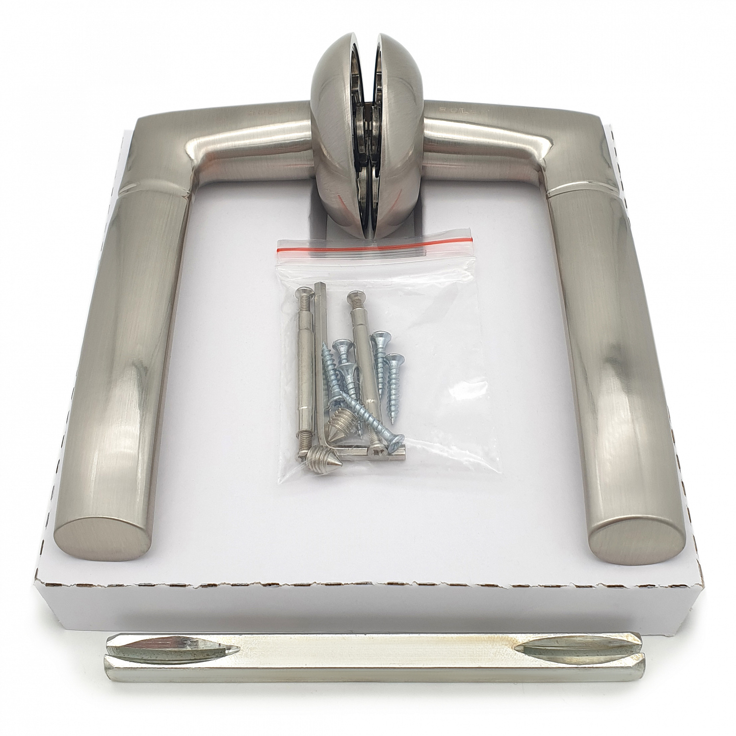 Комплект дверных ручек SOLLER ZY-502 SS матовый никель