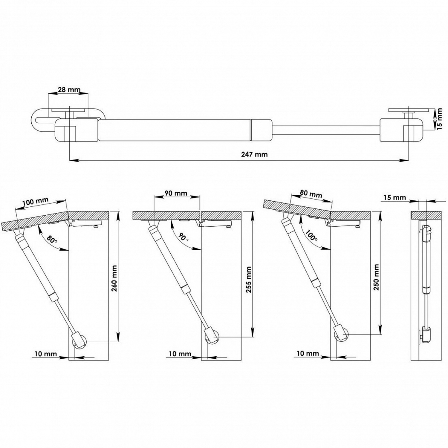Газовый лифт SOLLER N60 секретерный матовый хром