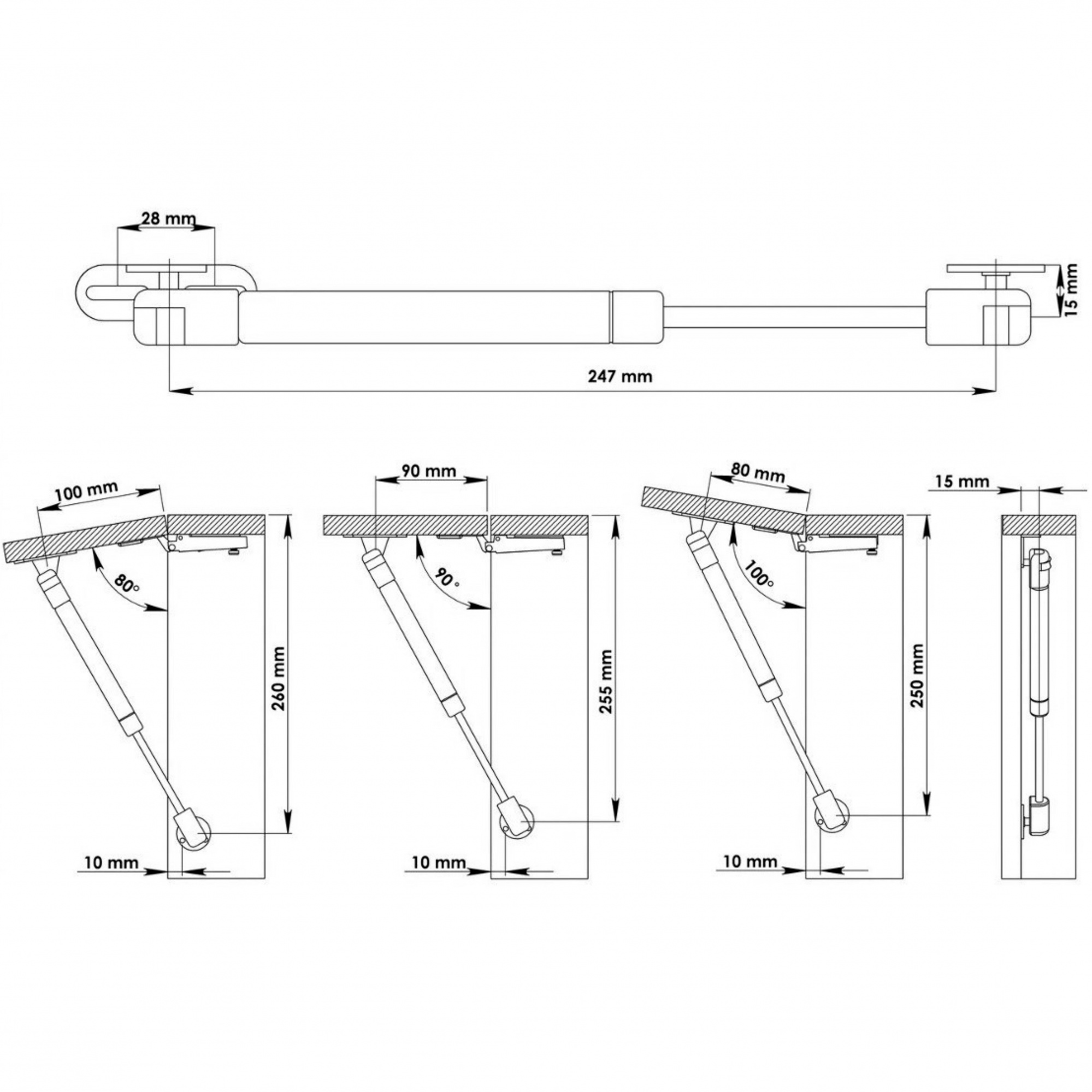 Газовый лифт SOLLER N60 секретерный матовый хром