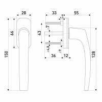 Ручка пласт. для пластиковых окон, белая