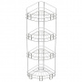 Полка для ванной угловая 4-х ярусная напольно-настенная хром зеркальный
