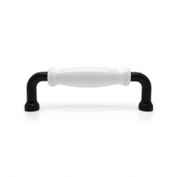 Ручка мебельная с белой керамической вставкой SOLLER 1258-96 черная 96 мм