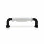 Ручка мебельная с белой керамической вставкой SOLLER 1258-96 черная 96 мм